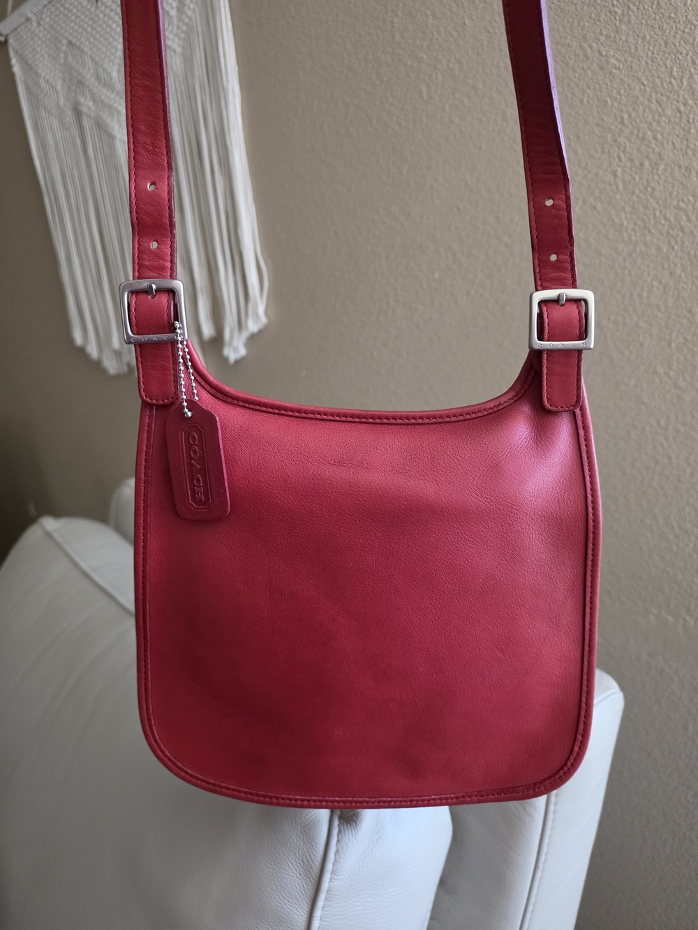 Coach Red Leather Shoulder Bag